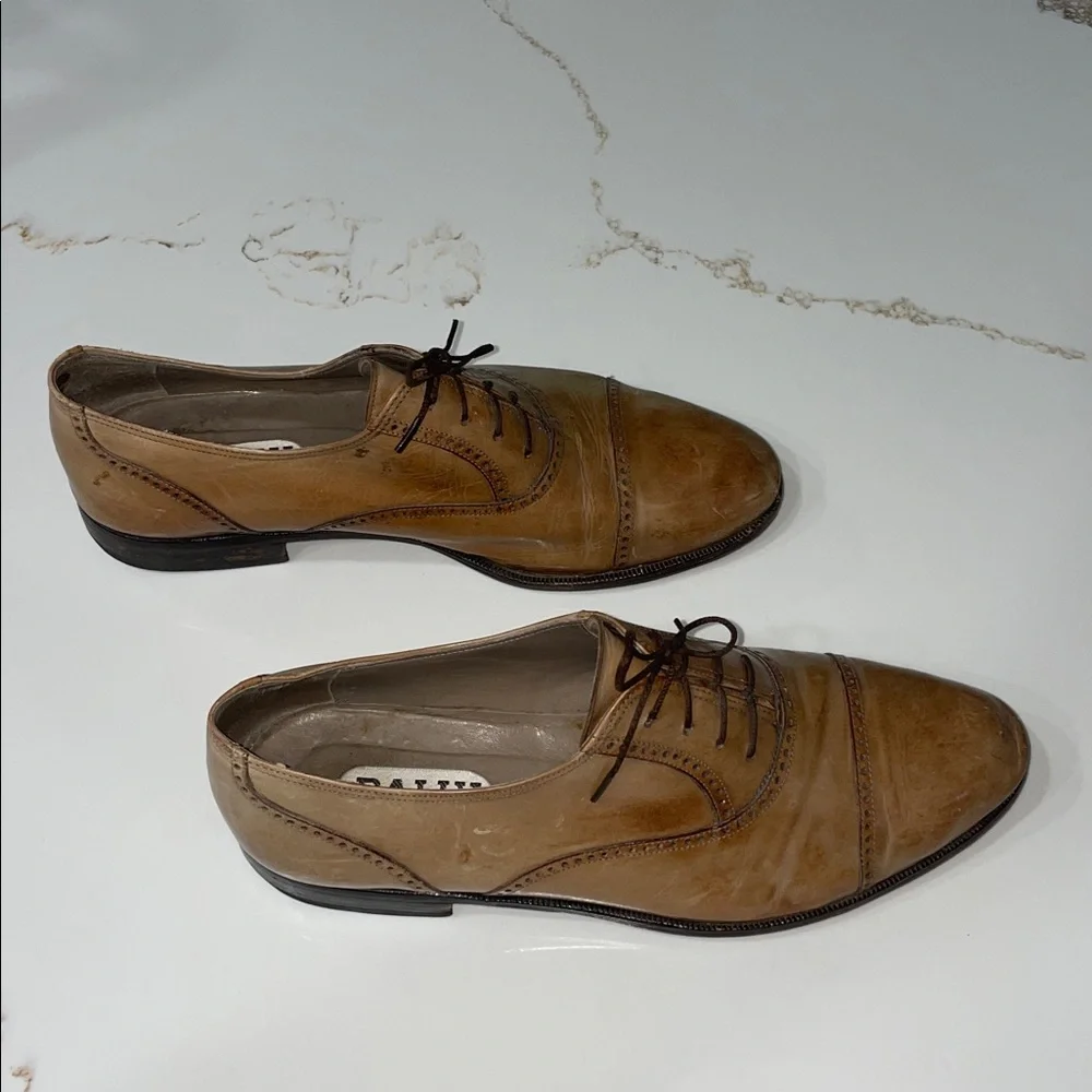 Bally Men's Winston Brogue Captoe Tan Leather Lace-Up Oxford Shoes | 10